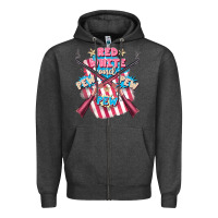 Charcoal Heather Red white and pew pew pew Zipper Hoodie - FaDigitalArtStudio