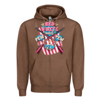 Chestnut Red white and pew pew pew Zipper Hoodie - FaDigitalArtStudio