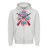 Dove Grey Red white and pew pew pew Zipper Hoodie - FaDigitalArtStudio