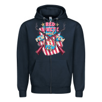 Navy Red white and pew pew pew Zipper Hoodie - FaDigitalArtStudio