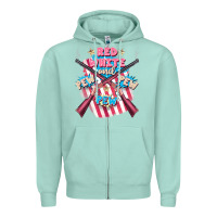Seafoam Red white and pew pew pew Zipper Hoodie - FaDigitalArtStudio