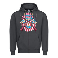 Smoke Red white and pew pew pew Zipper Hoodie - FaDigitalArtStudio