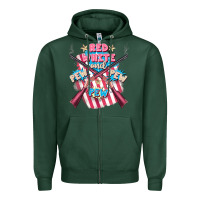 Sports Green Red white and pew pew pew Zipper Hoodie - FaDigitalArtStudio