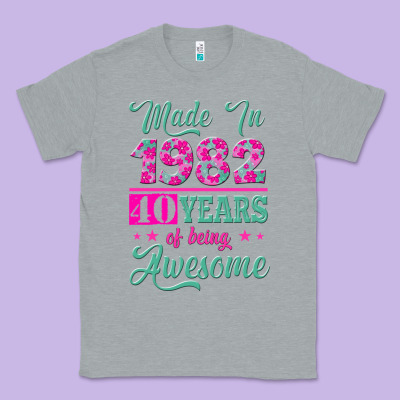 Made In 1982, 40 Years Of Being Awesome Classic Tee Designed By Jasminsmagicworld