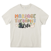 Cream massage therapist life Heavy Core Tee - MaliasSmallBusiness