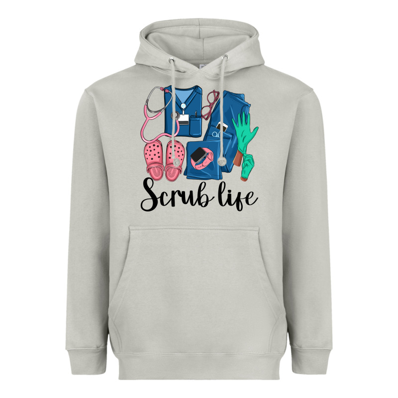 Scrub Life Nurse Heavyweight Hoodie by LillyAllenDesigns | Teevron