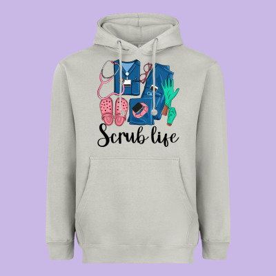 Scrub Life Nurse Heavyweight Hoodie Designed By Lillyallendesigns