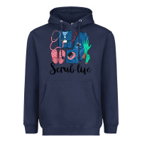 Navy Scrub Life Nurse Heavyweight Hoodie - LillyAllenDesigns