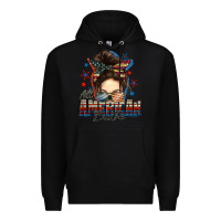 Black american babe messy bun Premium Hoodie - FaDigitalArtStudio
