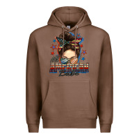 Chestnut american babe messy bun Premium Hoodie - FaDigitalArtStudio