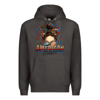 Smoke american babe messy bun Premium Hoodie - FaDigitalArtStudio