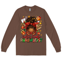 Chestnut santas favorite pharmacist afro messy bun Long Sleeve Tee - texasbilliewilder
