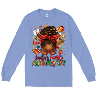 Santas Favorite Pharmacist Afro Messy Bun Long Sleeve Tee | Teevron