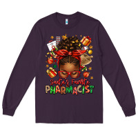 Plum santas favorite pharmacist afro messy bun Long Sleeve Tee - texasbilliewilder
