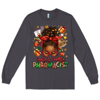 Smoke santas favorite pharmacist afro messy bun Long Sleeve Tee - texasbilliewilder