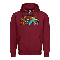 Burgundy Western Blessed Mama Mother's Day Zipper Hoodie - FaDigitalArtStudio