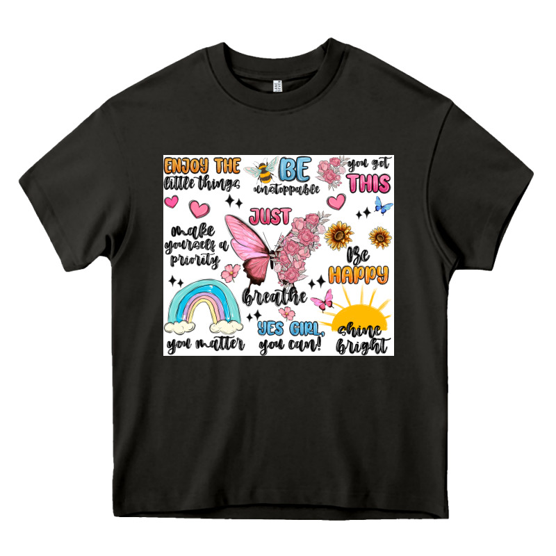 Positive Affirmations Heavy Core Tee by MaliasSmallBusiness | Teevron