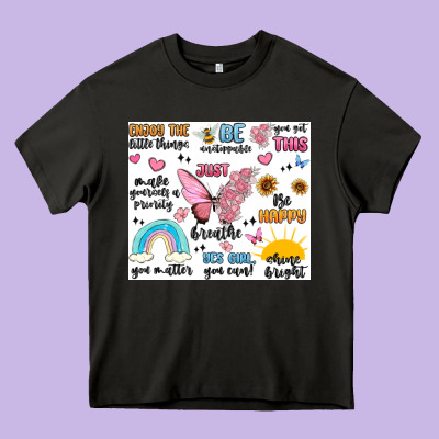 Positive Affirmations Heavy Core Tee Designed By Maliassmallbusiness