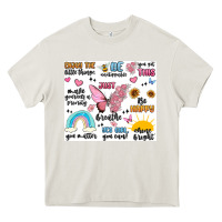Cream positive affirmations Heavy Core Tee - MaliasSmallBusiness