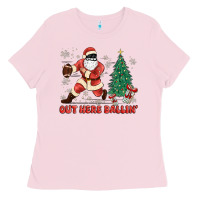 Bubblegum Pink out here ballin' Ladies Tee - MaliasSmallBusiness
