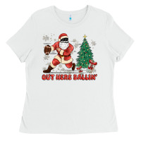 White out here ballin' Ladies Tee - MaliasSmallBusiness