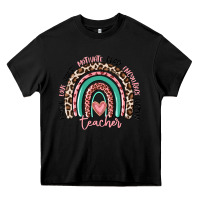 Black teacher rainbow Heavy Core Tee - MaliasSmallBusiness