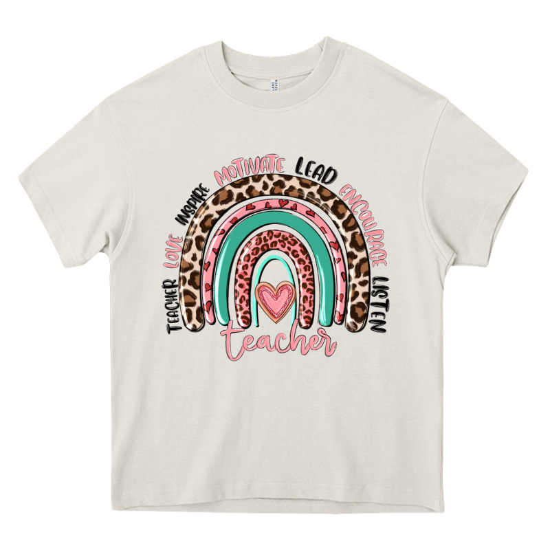 Teacher Rainbow Heavy Core Tee by MaliasSmallBusiness | Teevron