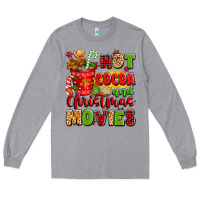 Heather Grey hot cocoa and christmas movies Long Sleeve Tee - texasbilliewilder