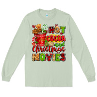 Matcha hot cocoa and christmas movies Long Sleeve Tee - texasbilliewilder