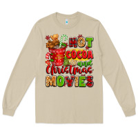 Mushroom hot cocoa and christmas movies Long Sleeve Tee - texasbilliewilder