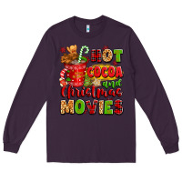 Plum hot cocoa and christmas movies Long Sleeve Tee - texasbilliewilder