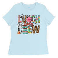 Baby Blue lunch lady crew Ladies Tee - NancyCooperArtShop