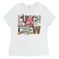 White lunch lady crew Ladies Tee - NancyCooperArtShop