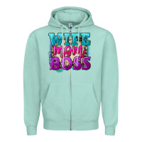 Seafoam Wife mom boss Mother's Day Zipper Hoodie - FaDigitalArtStudio