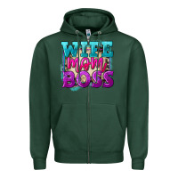 Sports Green Wife mom boss Mother's Day Zipper Hoodie - FaDigitalArtStudio
