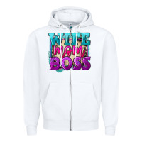 White Wife mom boss Mother's Day Zipper Hoodie - FaDigitalArtStudio
