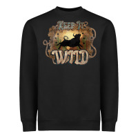 Black Keep it wild western bull Heavyweight Sweatshirt - HowdyJamesFarm