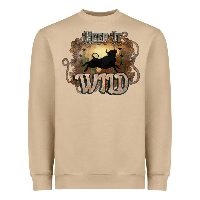 Keep It Wild Western Bull Heavyweight Sweatshirt by HowdyJamesFarm | Teevron