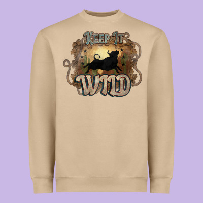 Keep It Wild Western Bull Heavyweight Sweatshirt Designed By Howdyjamesfarm