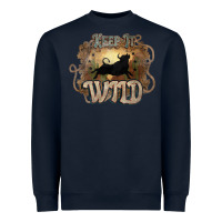 Navy Keep it wild western bull Heavyweight Sweatshirt - HowdyJamesFarm