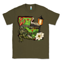 Army Green louisiana state Classic Tee - BarkalooDesign