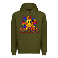 Army Green Be kind pride Premium Hoodie - FaDigitalArtStudio