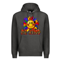 Charcoal Heather Be kind pride Premium Hoodie - FaDigitalArtStudio