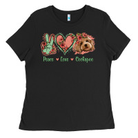 Black Peace Love Cockapoo Ladies Tee - Jasminsmagicworld