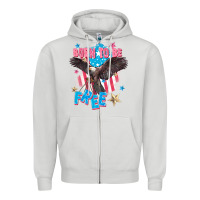 Dove Grey Born to be free Zipper Hoodie - FaDigitalArtStudio
