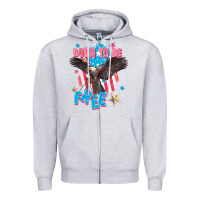 Heather Grey Born to be free Zipper Hoodie - FaDigitalArtStudio