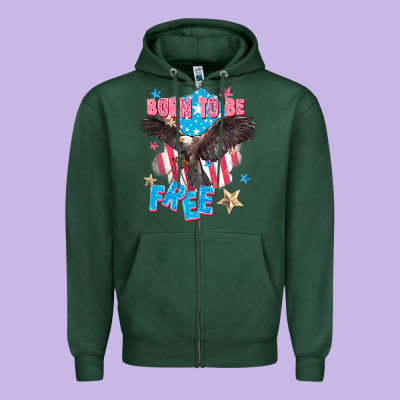 Born To Be Free Zipper Hoodie Designed By Fadigitalartstudio