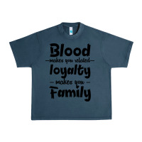 Midnight Navy Blood Makes You Related Makes You Family Urban Heavy Tee - Bettercallsaul