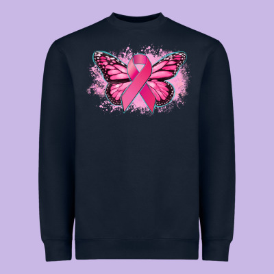 Cancer Ribbon Butterfly Cancer Awareness Heavyweight Sweatshirt Designed By Howdyjamesfarm