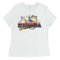 White meowica cat Ladies Tee - NancyCooperArtShop